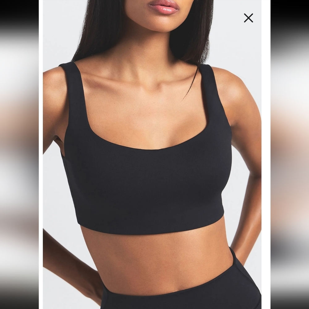 NIKE SKIM MATTE SCOOP NECK BRA IN OBSIDIAN /SIZE: 2XL